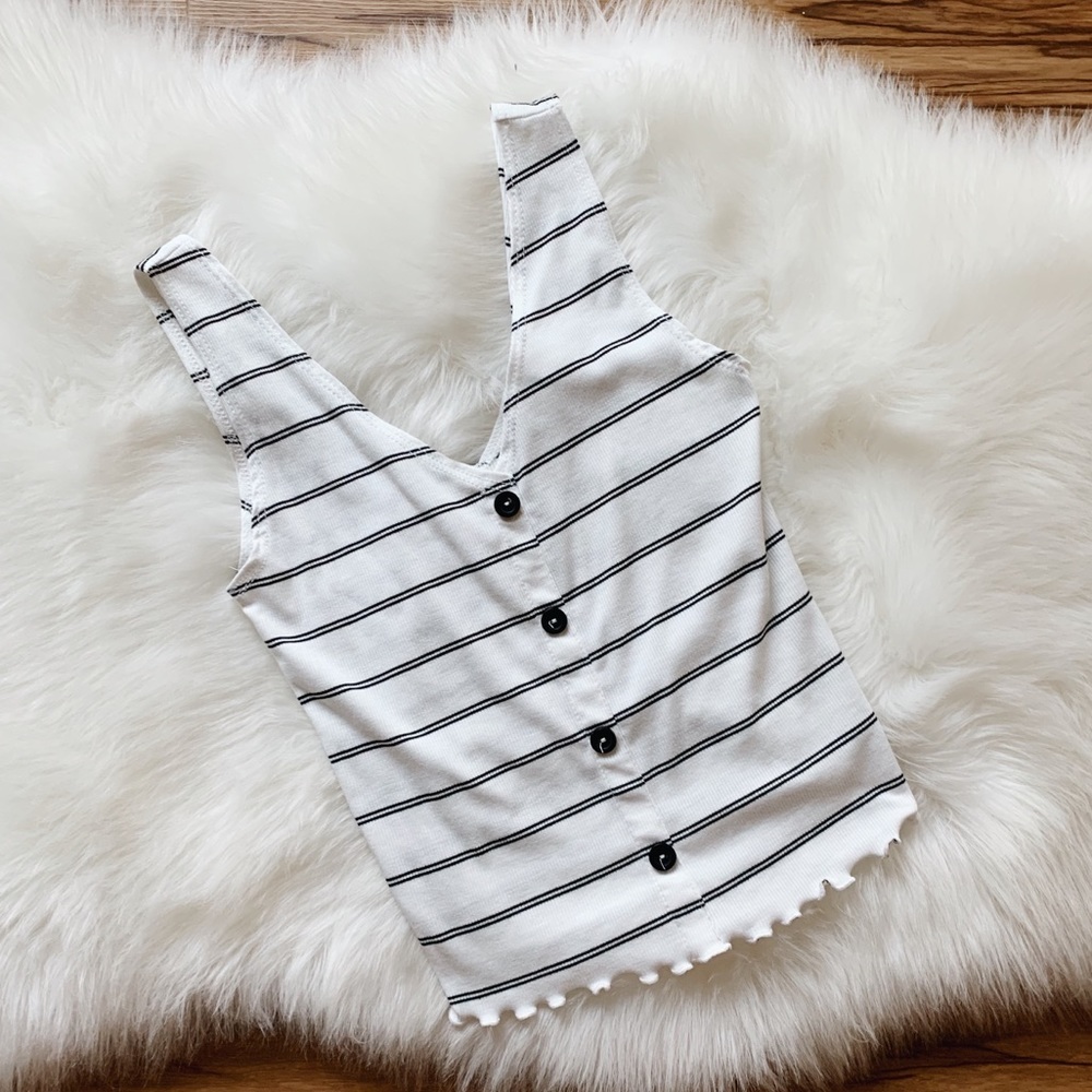 Striped Button Tank Top